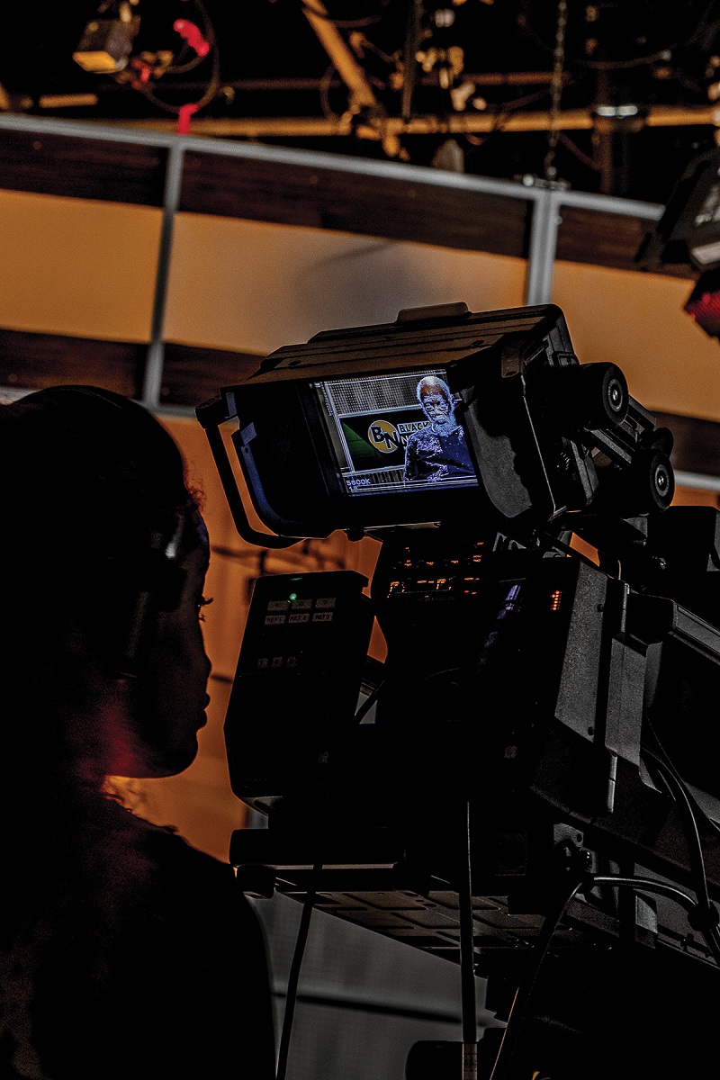 A crew member frames Everett Marshburn in their camera monitor. Photo by TJ Lambert/Stages Photography A crew member frames Everett Marshburn in their camera monitor. Photo by TJ Lambert/Stages Photography