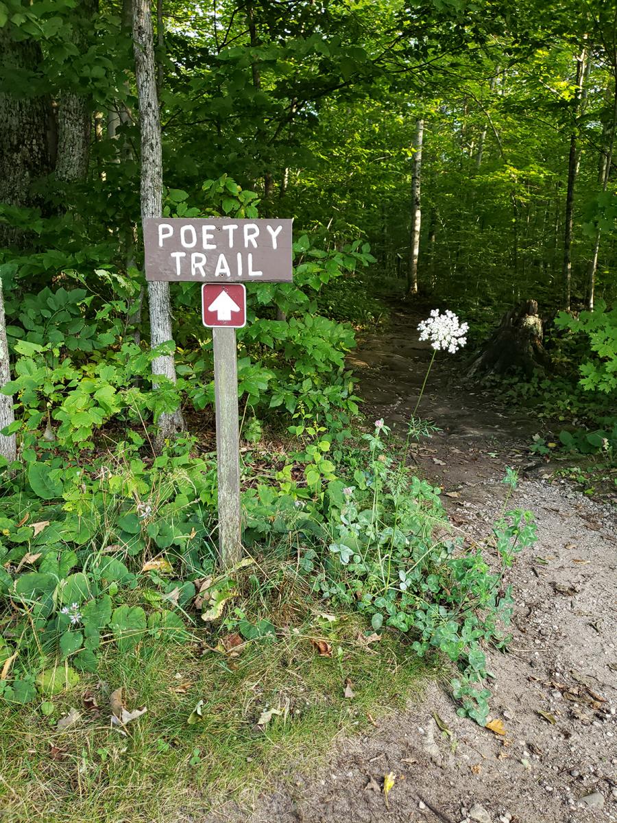 Poetry Trail Sign with Arrow