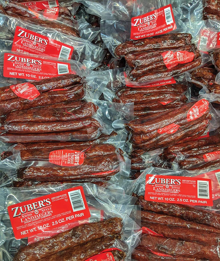 Vacuum-packed landjaeger from Zuber's in Monroe